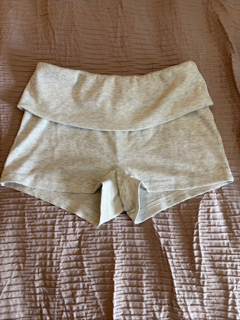Fold over cotton shorts